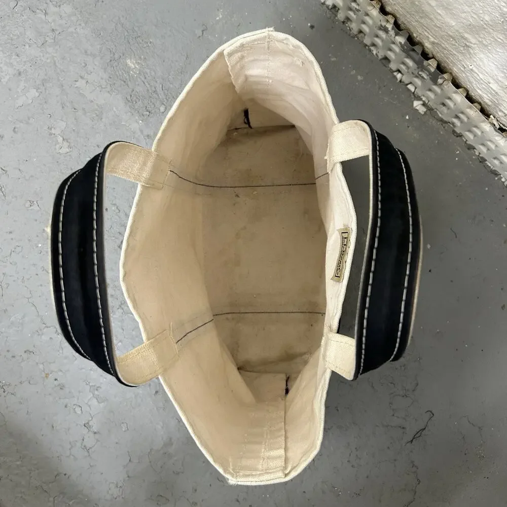 Vintage L.L. Bean Canvas Boat & Tote Bag Small “Black White